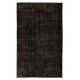 Modern Turkish Area Rug Over-Dyed in Black, Hand-Knotted Vintage Wool Carpet