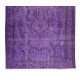 Vintage Handmade Turkish Rug Over-Dyed in Purple for Contemporary Interiors