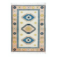 Hand-Knotted Rug from Turkey with Triple Medallion Design, 100% Wool