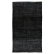 Vintage Turkish Handmade Area Rug Over-Dyed in Black for Modern Interiors