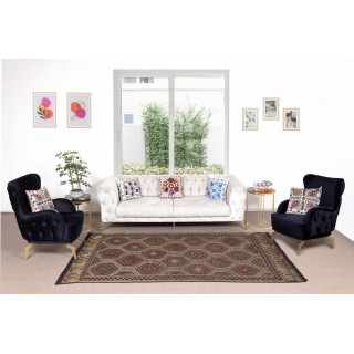 Vintage Turkish Jajim Kilim Rug, One of a Kind Hand-Woven Carpet Made of Wool