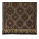Vintage Turkish Jajim Kilim Rug, One of a Kind Hand-Woven Carpet Made of Wool