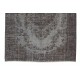 Medallion Design Vintage Turkish Area Rug Over-Dyed in Gray, Hand-Knotted Modern Carpet