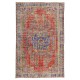 Vintage Hand Knotted Turkish Rug with Medallion Design