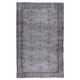 Home Decor Floral Pattern Vintage Turkish Area Rug in Gray, Hand-Knotted Modern Carpet