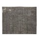 Contemporary Turkish Wool Area Rug Over-Dyed in Gray, Hand-Knotted Vintage Carpet