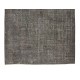 Contemporary Turkish Wool Area Rug Over-Dyed in Gray, Hand-Knotted Vintage Carpet