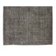 Contemporary Turkish Wool Area Rug Over-Dyed in Gray, Hand-Knotted Vintage Carpet