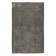 Contemporary Turkish Wool Area Rug Over-Dyed in Gray, Hand-Knotted Vintage Carpet