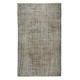 Distressed Handmade Wool Area Rug Over-Dyed in Gray, Vintage Turkish Carpet