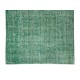 Handmade Vintage Turkish Rug Over-Dyed in Green, Great 4 Modern Interiors Handmade Vintage Turkish Rug Over-Dyed in Green, Great 4 Modern Interiors
