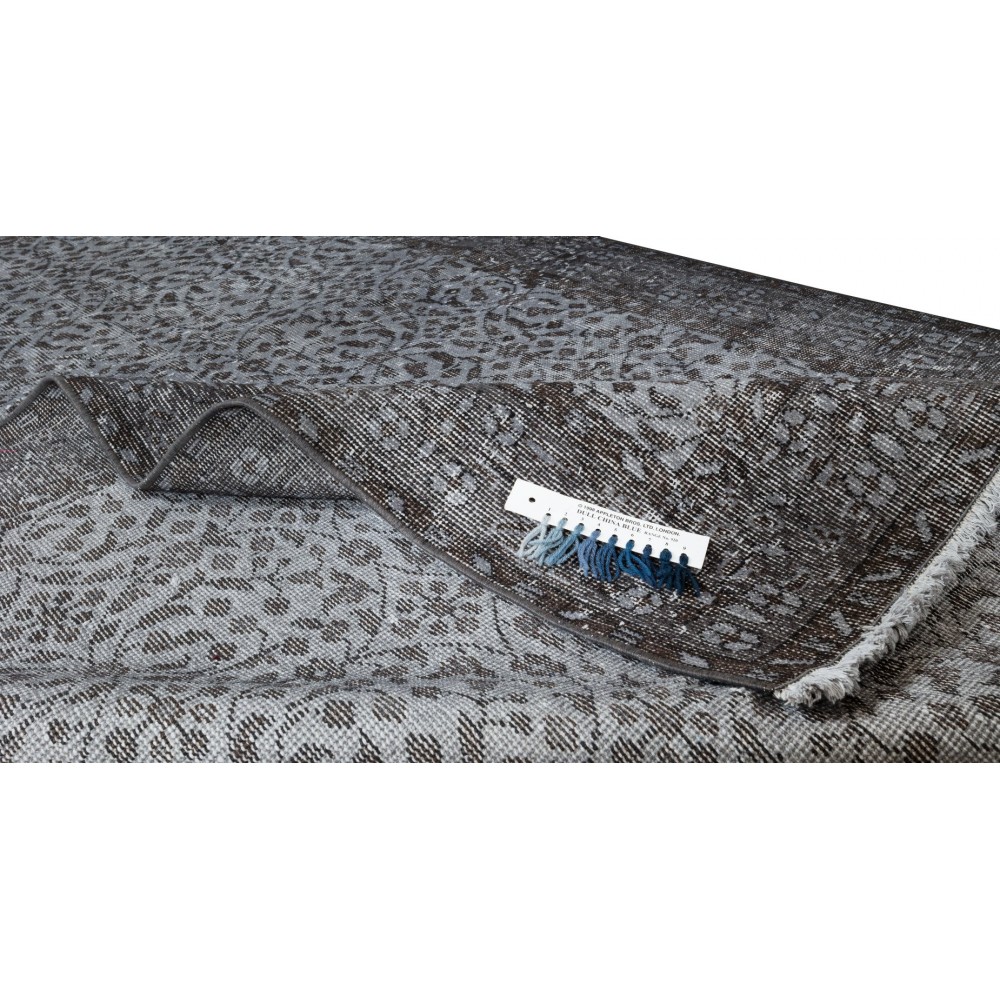 Contemporary Turkish Rug Over-Dyed in Gray, Vintage Turkish Wool Carpet