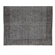 Contemporary Turkish Rug Over-Dyed in Gray, Vintage Turkish Wool Carpet