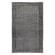 Contemporary Turkish Rug Over-Dyed in Gray, Vintage Turkish Wool Carpet