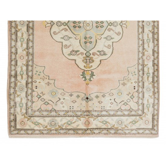 Mid-Century Hand Knotted Central Anatolian Rug with Medallion Design