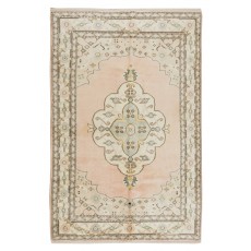 Hand Knotted Turkish Rug with Medallion Design, 100% Wool