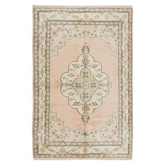 Mid-Century Hand Knotted Central Anatolian Rug with Medallion Design