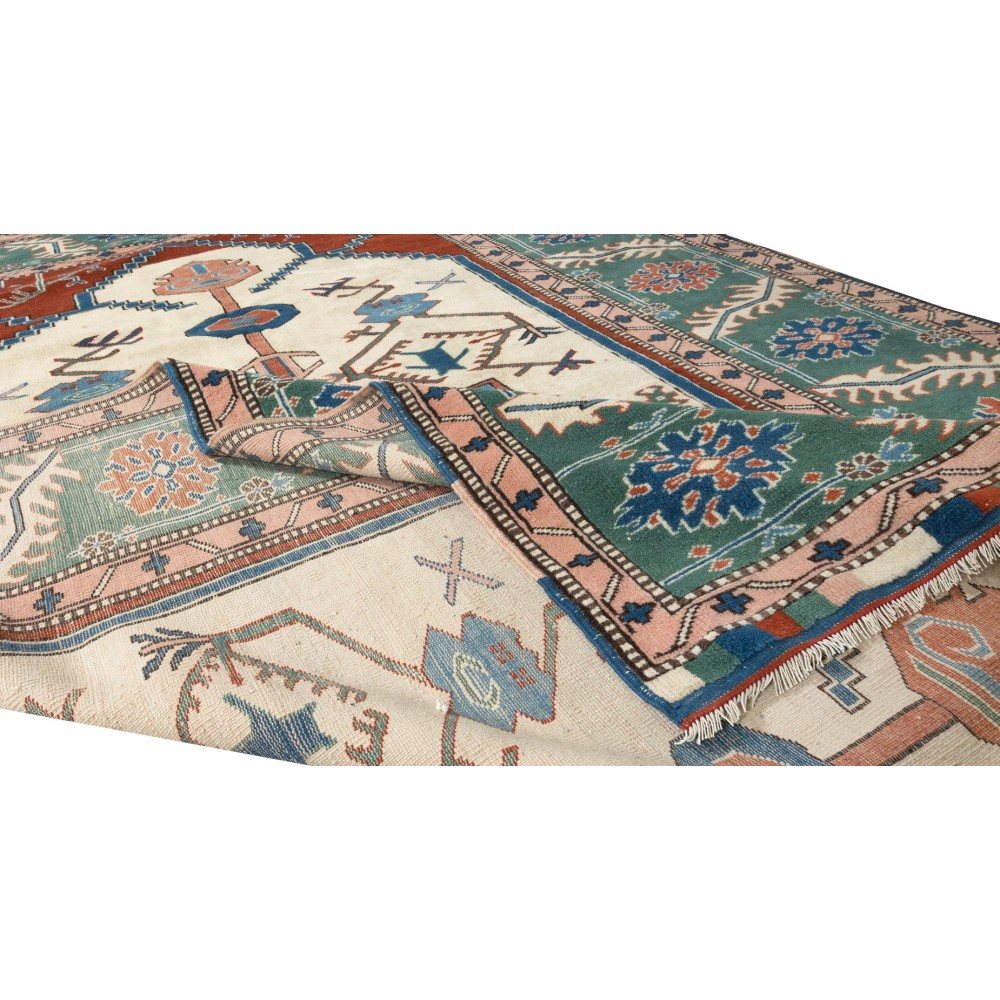 Geometric Design Rug, Authentic Handmade Turkish Carpet, 100% Wool