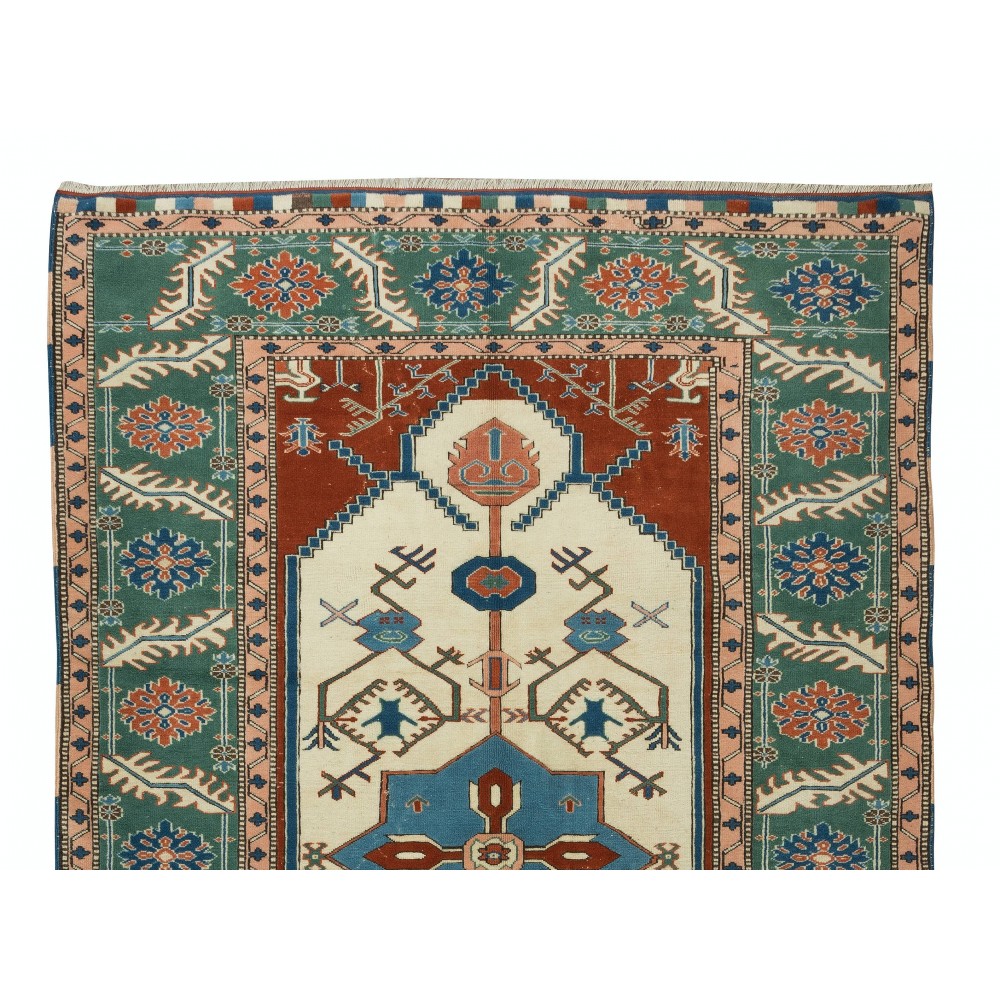 Geometric Design Rug, Authentic Handmade Turkish Carpet, 100% Wool