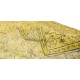 Floral Pattern Yellow Over-dyed Rug, Upcycled Turkish Handmade Wool Carpet