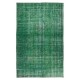 Handmade Turkish Vintage Rug in Green Color, Ideal for Modern Interiors