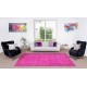 Modern Handmade Turkish Rug in Pink Color, Floral Pattern Wool Carpet