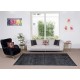 Modern Turkish Area Rug Over-Dyed in Black, Vintage Handmade Wool Carpet