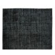 Modern Central Anatolian Area Rug Over-Dyed in Black, Vintage Handmade Wool Carpet