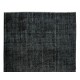 Modern Turkish Area Rug Over-Dyed in Black, Vintage Handmade Wool Carpet