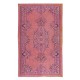 Traditional Vintage Handmade Turkish Rug Over-Dyed in Pink, Great for Office & Home Decor