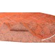 Medallion Pattern Orange Over-dyed Rug, Upcycled Turkish Handmade Carpet for Modern Interiors