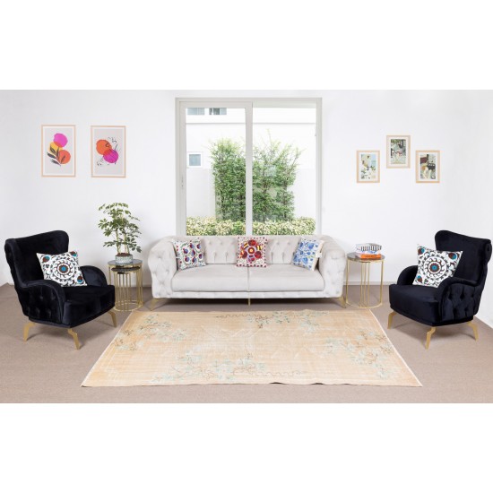 Art Deco Handmade Wool Rug from 1960s, Decorative Carpet Art Deco Handmade Wool Rug from 1960s, Decorative Carpet
