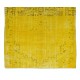 Yellow Over-dyed Rug for Modern Home & Office Decor, Turkish Handmade Carpet
