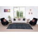 Modern Turkish Area Rug Over-Dyed in Black, Vintage Handmade Wool Carpet
