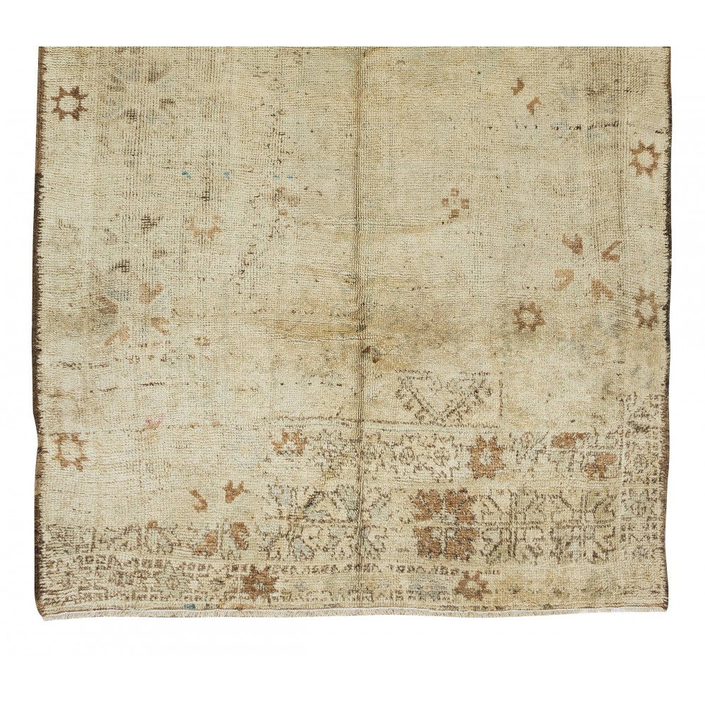 Room Size Turkish Oushak Area Rug, Vintage Hand Knotted Carpet for Home & Office Decor