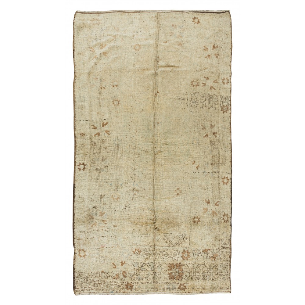 Room Size Turkish Oushak Area Rug, Vintage Hand Knotted Carpet for Home & Office Decor