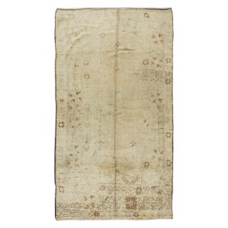 Room Size Turkish Oushak Area Rug, Vintage Hand Knotted Carpet for Home & Office Decor