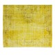 Yellow Over-dyed Rug for Modern Home & Office Decor, Turkish Handmade Carpet