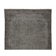 Vintage Rug Over-dyed in Gray for Contemporary Interiors, Handmade in Turkey