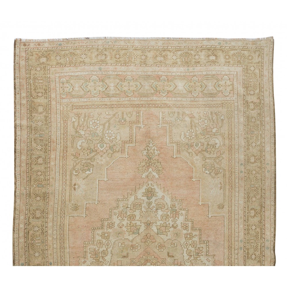 Vintage Handmade Oriental Rug with Tribal Style, Authentic Village Carpet, 100% Wool