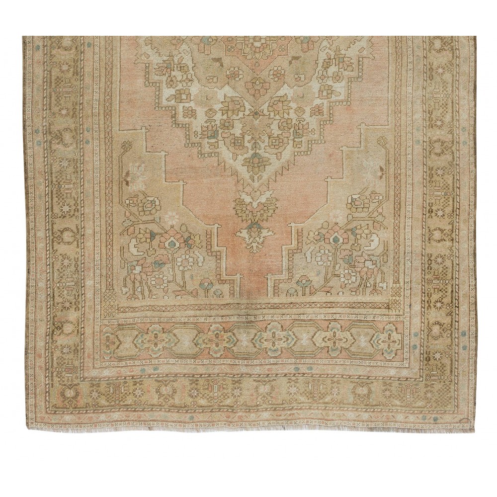 Vintage Handmade Oriental Rug with Tribal Style, Authentic Village Carpet, 100% Wool