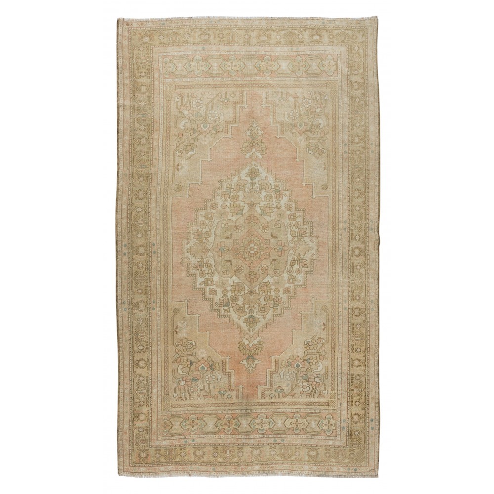 Vintage Handmade Oriental Rug with Tribal Style, Authentic Village Carpet, 100% Wool
