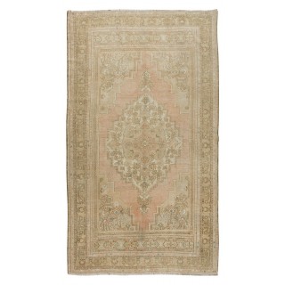 Vintage Handmade Oriental Rug with Tribal Style, Authentic Village Carpet, 100% Wool