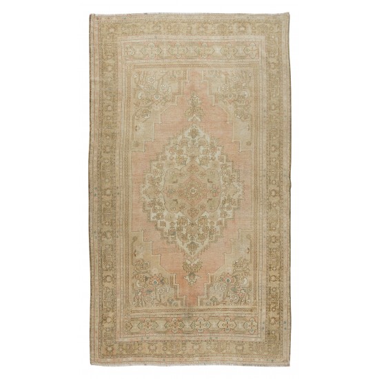 Vintage Handmade Oriental Rug with Tribal Style, Authentic Anatolian Village Carpet