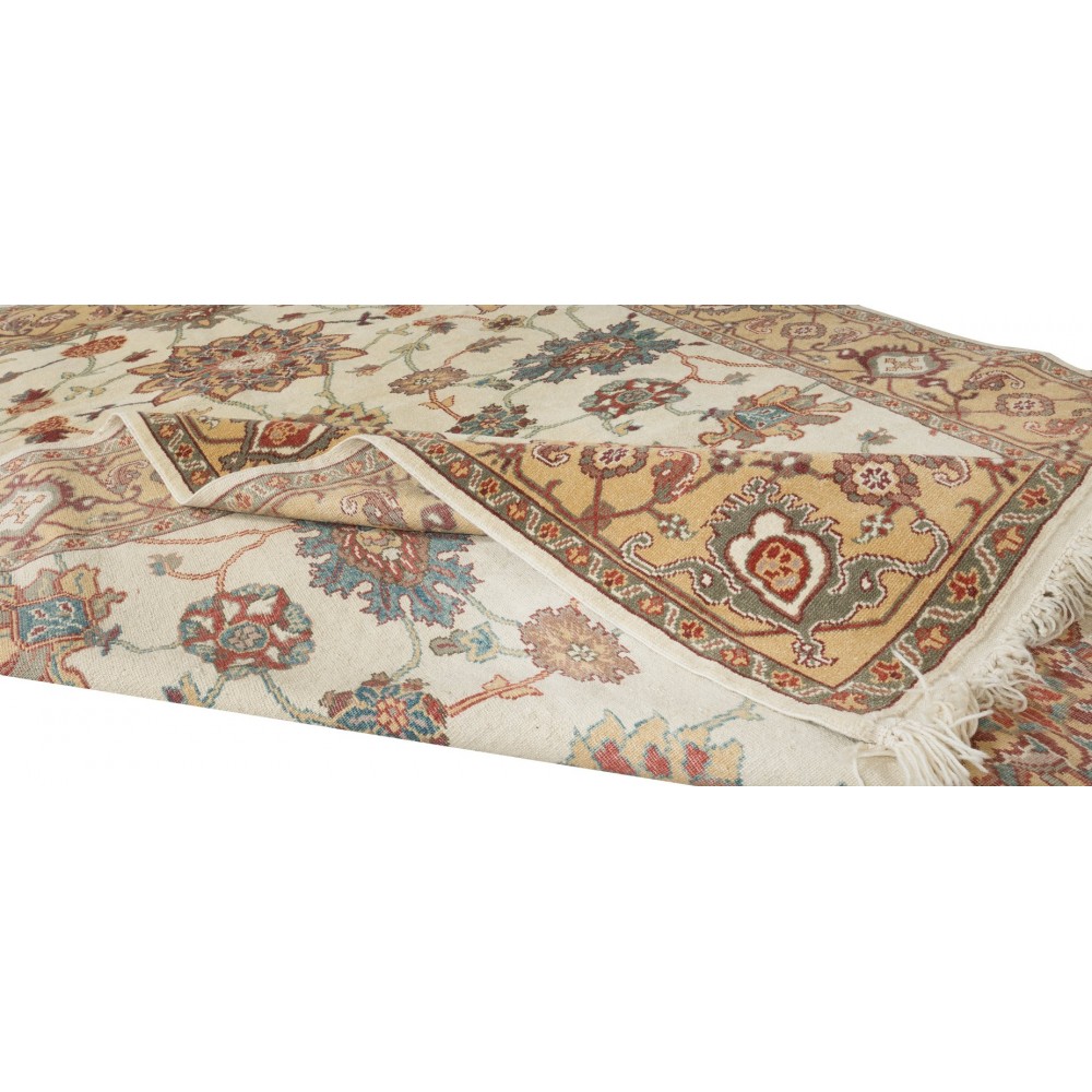 Hand Knotted Turkish Floral Rug, Authentic Carpet, 100% Wool