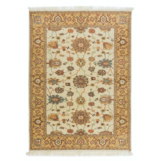 Hand Knotted Turkish Floral Rug, Vintage Authentic Carpet