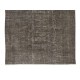 Contemporary Turkish Area Rug Over-Dyed in Gray, Vintage Handmade Carpet