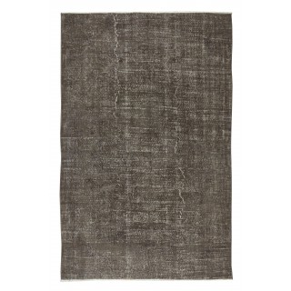 Contemporary Turkish Area Rug Over-Dyed in Gray, Vintage Handmade Carpet