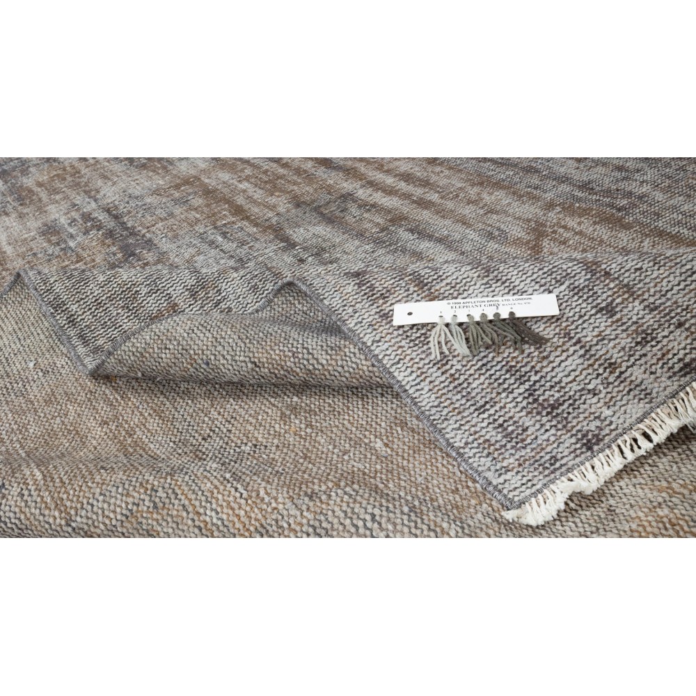 Traditional Turkish Area Rug Over-Dyed in Gray, Vintage Handmade Wool Carpet