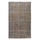 Traditional Turkish Area Rug Over-Dyed in Gray, Vintage Handmade Wool Carpet